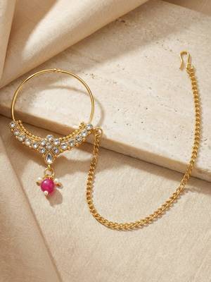 18 kt gold plated magenta green kundan bridal & semi-bridal necklace set 5