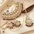 Gold plated maroon kundan bridal & semi-bridal necklace set with tikka & nath