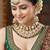 18 kt gold plated maroon green kundan bridal & semi-bridal necklace set