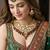 18 kt gold plated red green kundan bridal & semi-bridal necklace set