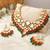 18 kt gold plated red green kundan bridal & semi-bridal necklace set