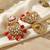 18 kt gold plated red kundan bridal necklace set with tikka & nath