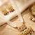 Gold-tone temple pearl necklace set with earrings for party & wedding wear