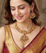 Traditional antique gold-tone temple jewellery