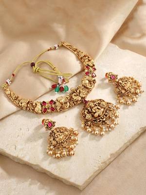 Traditional antique gold-tone temple jewellery 2