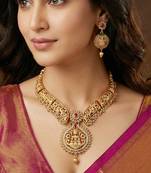 Traditional antique gold-tone temple jewellery