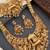 Antique gold plated south indian temple jewelry layered set