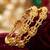 Gold laxmi temple floral ad bangle pink green