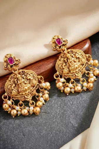 Traditional antique gold-tone temple jewellery