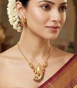 Traditional gold-tone lord ganesha necklace