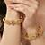 Gold temple white ad bangle elegant kada
