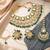 18 kt gold plated kundan bridal & semi-bridal necklace set with tikka & nath