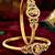 Gold temple magenta stone bangle kada