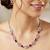 Silver ruby red ad necklace set with earrings for office party wedding