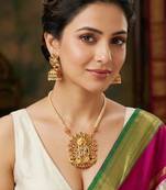 Traditional antique  gold plated radha krishna temple jewelry