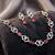 Silver ruby red ad necklace set with earrings for office party wedding