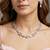 Silver white ad necklace set with earrings for office party wedding