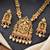 Lucky jewellery gold-plated ganesh laxmi ruby & green color temple necklace set