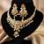Gold plated navratan necklace set with earrings