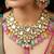 18 kt gold plated multi color kundan bridal & semi-bridal necklace set