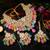 18 kt gold plated multi color kundan bridal & semi-bridal necklace set