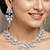 Silver white ad necklace set with earrings for office party wedding