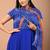 Blue bandhej georgette dress