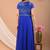 Blue bandhej georgette dress