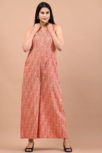 Block printed jumpsuit