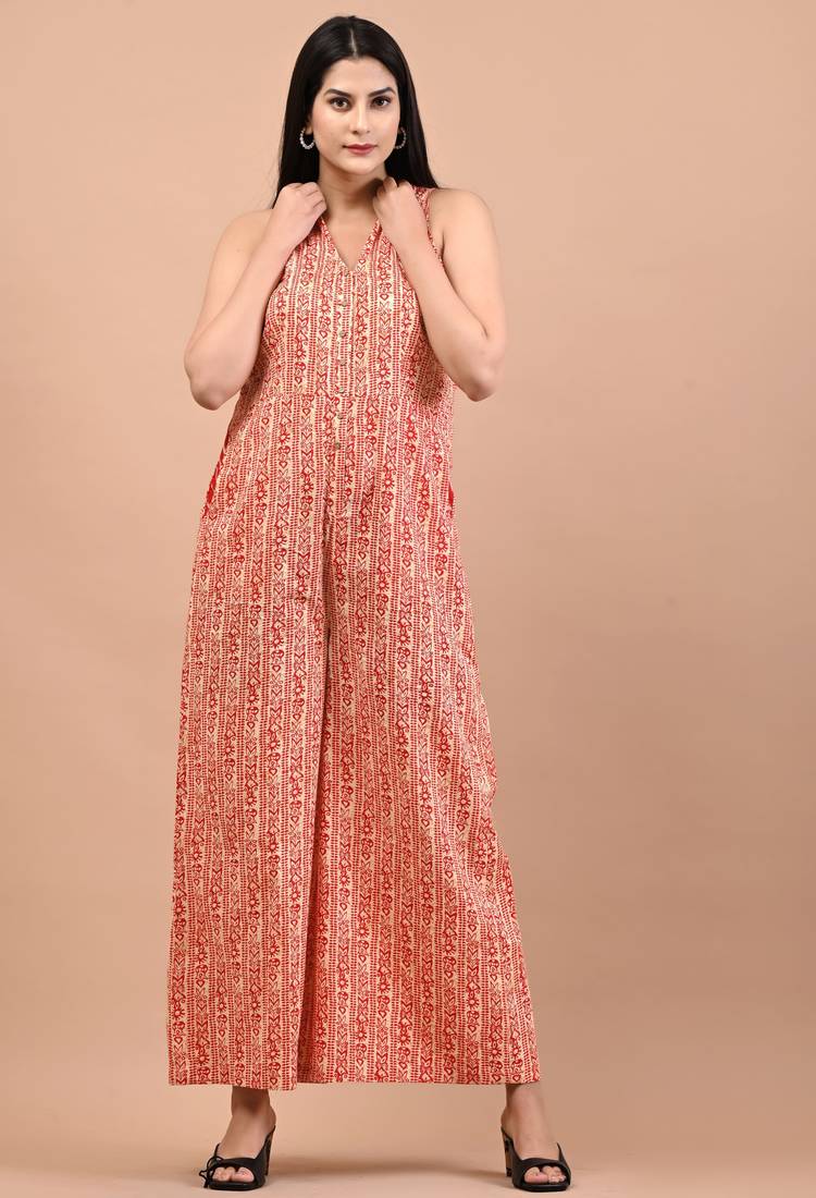 Block printed jumpsuit