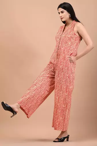 Block printed jumpsuit