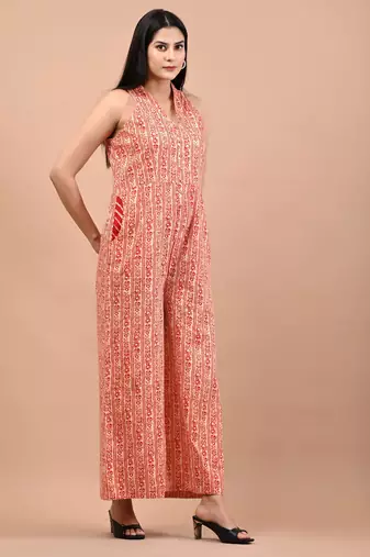 Block printed jumpsuit