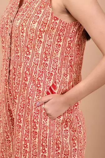 Block printed jumpsuit