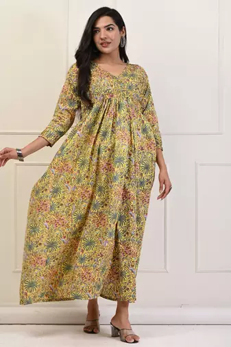 Block printed dress