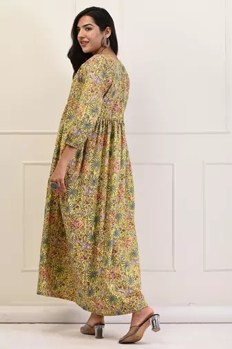 Block printed dress