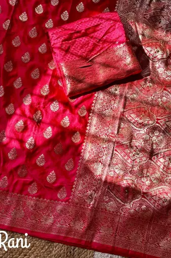 Red Color hand work khatli cutdana on pallu Silk Saree