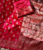 Red Color hand work khatli cutdana on pallu Silk Saree