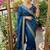 Blue Color embroidery sequence work Silk Saree