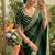 Green Color embroidery sequence work Silk Saree