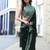 Green Color embroidery sequence work art silk saree