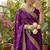Lavender Color embroidery sequence work Silk Saree