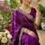 Lavender Color embroidery sequence work Silk Saree
