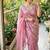 Light Pink Color embroidery beats work Silk Saree