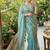 Sky Blue Color embroidery beats work Silk Saree