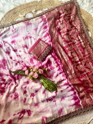 Wine Color zari weaving with embroidery work  viscose Saree 1