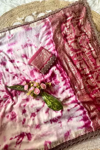 Wine Color zari weaving with embroidery work  viscose Saree