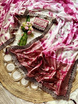 Wine Color zari weaving with embroidery work  viscose Saree 2