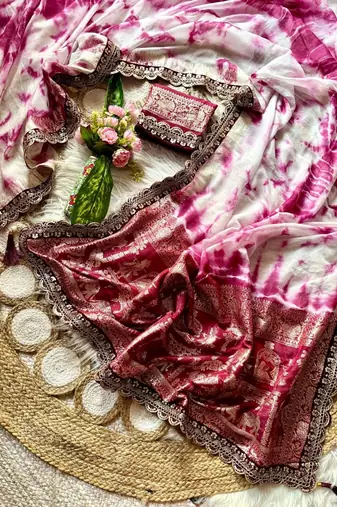 Wine Color zari weaving with embroidery work  viscose Saree