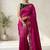 Gorgeous Chinon Saree With Amazing Zari Embroidery Border With And Contrast Blouse Piece
