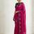 Gorgeous Chinon Saree With Amazing Zari Embroidery Border With And Contrast Blouse Piece